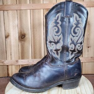 Double H Boots Mens Size 9.5 EE Brown Leather Western Cowboy Pull On DH3255 USA